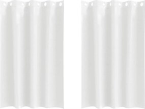 vidaXL Κουρτίνες Μαύρης Ύφανσης με Δαχτυλίδια 2 pcs Καθαρό Λευκό