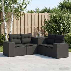vidaXL Σετ Καναπέ 5 τμχ. Μαύρο 200 x 200 x 85 εκ.