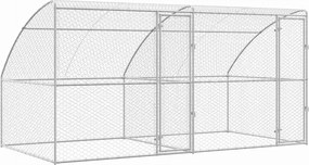 vidaXL Κλουβί Σκύλου 2 pcs Ασημί 4 x 2 x 2 m Γαλβανισμένος χάλυβας