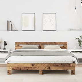 vidaXL Σκελετός Κρεβατιού Παλιό Ξύλο 180 x 200 cm Επεξεργασμένο ξύλο