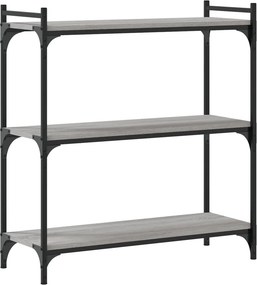 vidaXL Βιβλιοθήκη 3 Επιπέδων Γκρι Sonoma 80x30x86 εκ. Επεξεργ. Ξύλο