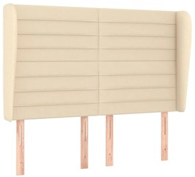 vidaXL Κρεβάτι Boxspring με Στρώμα Κρεμ 140x200 εκ. Υφασμάτινο