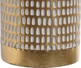 Βάζο Home ESPRIT Λευκό Χρυσό Μέταλλο Σύγχρονη 14,5 x 14,5 x 55,5 cm