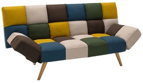 Καναπές - κρεβάτι 3θέσιος Freddo pakoworld με ύφασμα πολύχρωμο 182x81x84εκ - Ύφασμα - 024-000011