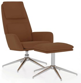 vidaXL Πολυθρόνα Relax Καφέ από Ύφασμα Μικροϊνών με Σκαμπό