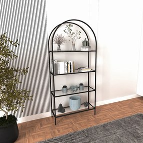 Bookshelf Mona - Black Glass Black