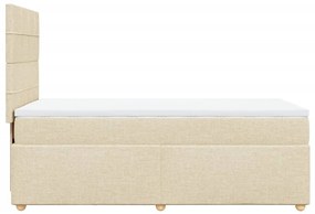 vidaXL Κρεβάτι Boxspring με Στρώμα Κρεμ 100 x 200 εκ. Υφασμάτινο