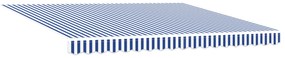 vidaXL Χειροκίνητη Ανασυρόμενη Τέντα Μπλε και Λευκή 400x300 cm