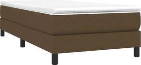 vidaXL Κρεβάτι Boxspring με Στρώμα Σκούρο Καφέ 100x200 εκ. Υφασμάτινο