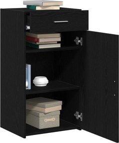 vidaXL Πλαϊνό γραφείο με συρτάρι Μαύρη Οξυά 50 x 42,5 x 93 εκ.