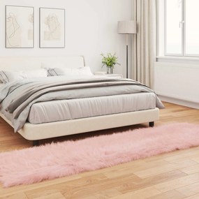 vidaXL Χαλί από τεχνητό πρόβειο δέρμα TAFALLA Ροζ 80 x 250 cm