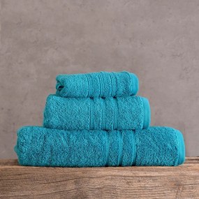 Πετσέτα Aria Petrol Ρυθμός Face 50x90cm 100% Cotton Foam