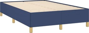 vidaXL Κρεβάτι Boxspring με Στρώμα Μπλε 120x190 εκ. Υφασμάτινο