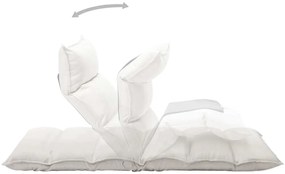 vidaXL Καρέκλα Δαπέδου Πτυσσόμενη Κρεμ Υφασμάτινη