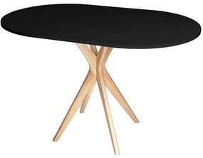 Τραπέζι Jubi JUBITOVBLACK 100x75x73cm Natural-Black Mdf, Wood