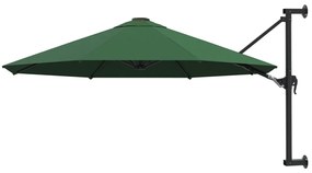 Ομπρέλα Τοίχου Πράσινη 300 εκ. με Μεταλλικό Ιστό