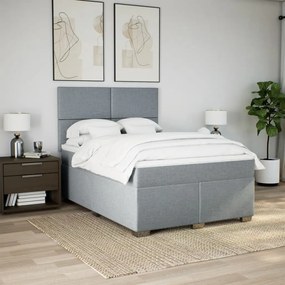 ΚΡΕΒΑΤΙ BOXSPRING ΜΕ ΣΤΡΩΜΑ ΑΝΟΙΧΤΟ ΓΚΡΙ 140X200 ΕΚ. ΥΦΑΣΜΑΤΙΝΟ 3290504