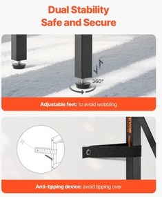 VEVOR Narrow Console Sofa Table Couch Table 3-Tier for Entryway &amp; Living Room