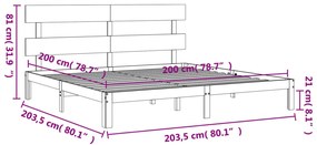 ΠΛΑΙΣΙΟ ΚΡΕΒΑΤΙΟΥ ΜΕ ΚΕΦΑΛΑΡΙ ΜΕΛΙ 200X200 ΕΚ. ΑΠΟ ΜΑΣΙΦ ΞΥΛΟ 3193554