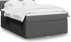 vidaXL Κρεβάτι Boxspring με Στρώμα Σκούρο Γκρι 160x200 εκ Υφασμάτινο