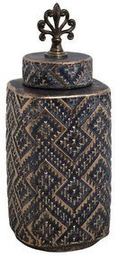 Βάζο Κεραμικό 373-221-706 14x14x36cm Grey-Gold Ceramic