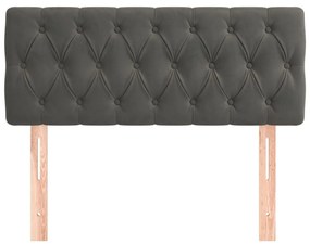Κεφαλάρι Κρεβατιού Σκούρο Γκρι 90x7x78/88 εκ. Βελούδινο - Γκρι
