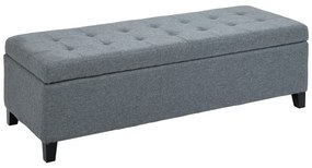 Πάγκος με Αποθηκευτικό Χώρο, Οθωμανικό, Πάγκος Εισόδου, Κουμπωτό, 125,1 cm x 48,9 cm x 41,3 cm, Γκρι