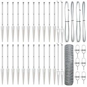 vidaXL Στύλος Περιφράξεων Ασημί 50 x 0,6 m (πλέγμα 50 mm) Ατσάλι