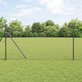 vidaXL Στηρίγματα Φράχτη 26 τεμ Γκρι Ø32 mm 150 cm Γαλβανισμένο Ατσάλι