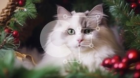 Intra Συλλεκτικό Ξύλινο Παζλ Plywood 4mm - Αφράτη γάτα σε εορταστικές διακοσμήσεις Σε Ξύλινο Κουτί - Διαστάσεις: 10x10 cm – 25 κομμάτια