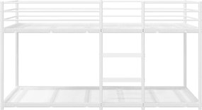 vidaXL Κουκέτα χωρίς στρώμα Λευκό 90x190 cm Ατσάλι
