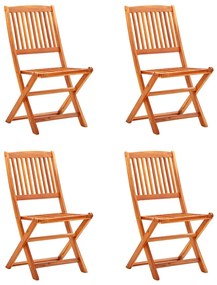 312452 vidaXL Καρέκλες Εξωτ. Χώρου Πτυσσόμενες 4 τεμ. Μασίφ Ξύλο Ευκαλύπτου Καφέ, 1 Τεμάχιο