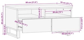 ΤΡΑΠΕΖΑΚΙ ΣΑΛΟΝΙΟΥ ΚΑΦΕ/ΜΑΥΡΟ 80X55X40 ΕΚ. ΜΑΣΙΦ ΞΥΛΟ ΜΑΝΓΚΟ 377502