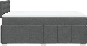 vidaXL Κρεβάτι Boxspring με Στρώμα Σκούρο Γκρι 120x200 εκ. Υφασμάτινο