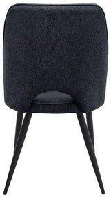 Καρέκλα τραπεζαρίας Christy Megapap ανθρακί ύφασμα - μεταλλικό μαύρο πόδι 47x59x90εκ.