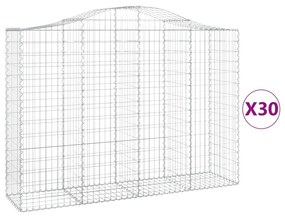 vidaXL Συρματοκιβώτια Τοξωτά 30 τεμ. 200x50x140/160 εκ. Γαλβαν. Ατσάλι