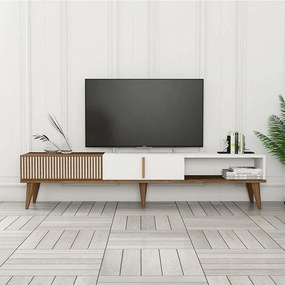 Έπιπλο Τηλεόρασης Milan Alt 845HCT3106 180x35x40cm Walnut-White