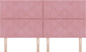 vidaXL LED κεφαλάρι Ροζ 180 cm Βελούδο