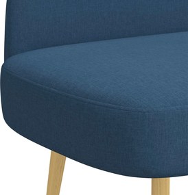 vidaXL Δερμάτινος Πάγκος με Πλάτη Μπλε 110 x 60 x 76 cm