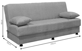 Kαναπές κρεβάτι Romina pakoworld 3θέσιος ύφασμα ανθρακί 190x90x80εκ - Ύφασμα - 213-000034