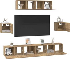 vidaXL Σετ επίπλου τηλεόρασης 7 pcs Artisan Oak Επεξεργασμένο ξύλο