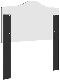 vidaXL Κεφαλάρι Μαύρη Οξυά 90 cm Επεξεργασμένο ξύλο