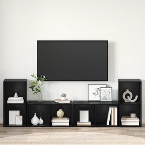 vidaXL Σετ επίπλου τηλεόρασης 4 pcs Μαύρη δρυς 37 x 35 x 72 εκ.
