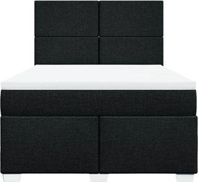 vidaXL Κρεβάτι Boxspring με Στρώμα Μαύρο 140x200 εκ. Υφασμάτινο