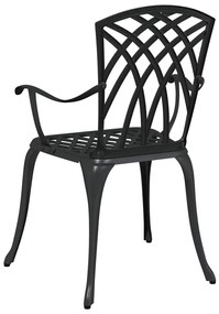vidaXL Καρέκλα Κήπου 2 pcs Μαύρο 55 x 56.5 x 91εκ Αλουμίνιο