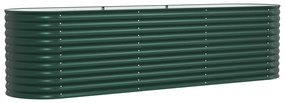 vidaXL Υψωμένο Κρεβάτι Κήπου Πράσινο 320x80x81 εκ από Γαλβανισμένο Χάλυβα