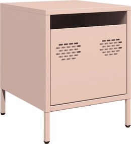 vidaXL Κομοδίνα 2 τεμ. Ροζ 35x39x43,5 εκ. από Χάλυβα