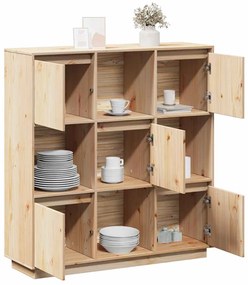 vidaXL Ντουλάπι Ψηλό 110,5 x 35 x 117 εκ. από Μασίφ Ξύλο Πεύκου
