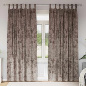 vidaXL Κουρτίνα με κουρτίνες 2 pcs Καπουτσίνο 225 x 140 εκ. Βελούδο