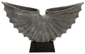 Διακοσμητικό Επιτραπέζιο Lucky Horn TAS108 42,5x11x25,5cm Grey-Black Espiel Κεραμικό,Ξύλο